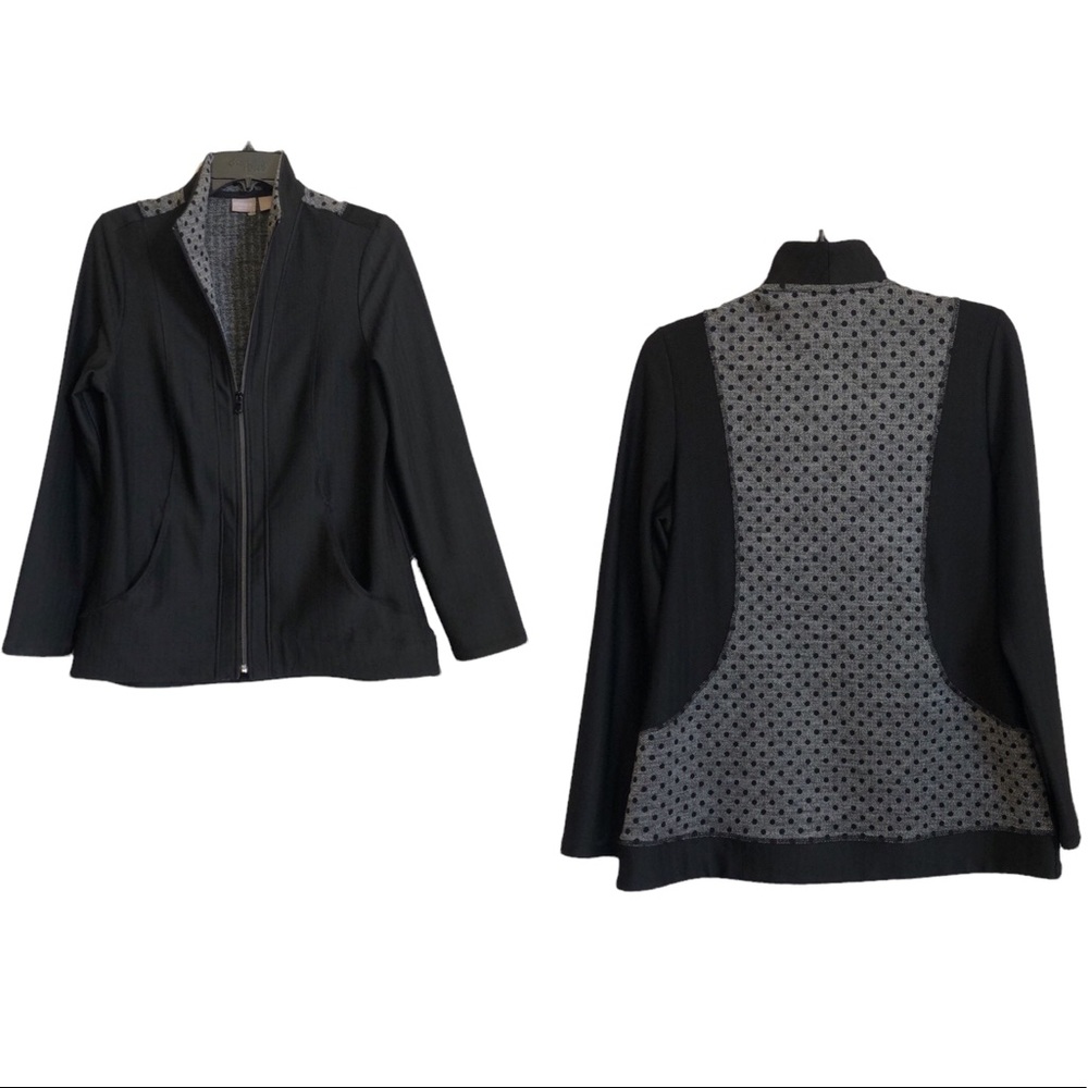 Chico’s Zenergy houndstooth zip up athletic material jacket